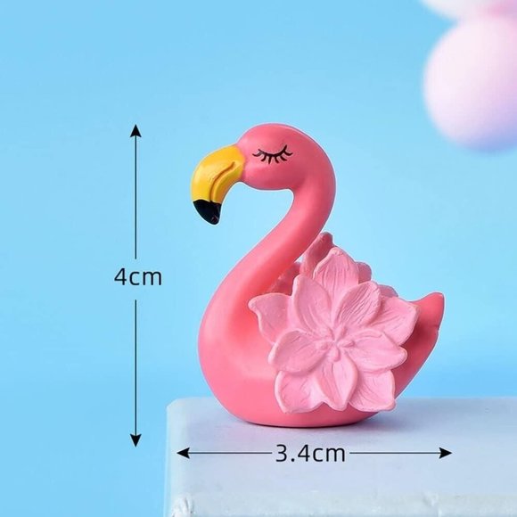 BLAPNK 10 Pieces Miniature Flamingo Figurine Easter Cupcake Toppers - Picture 2 of 4